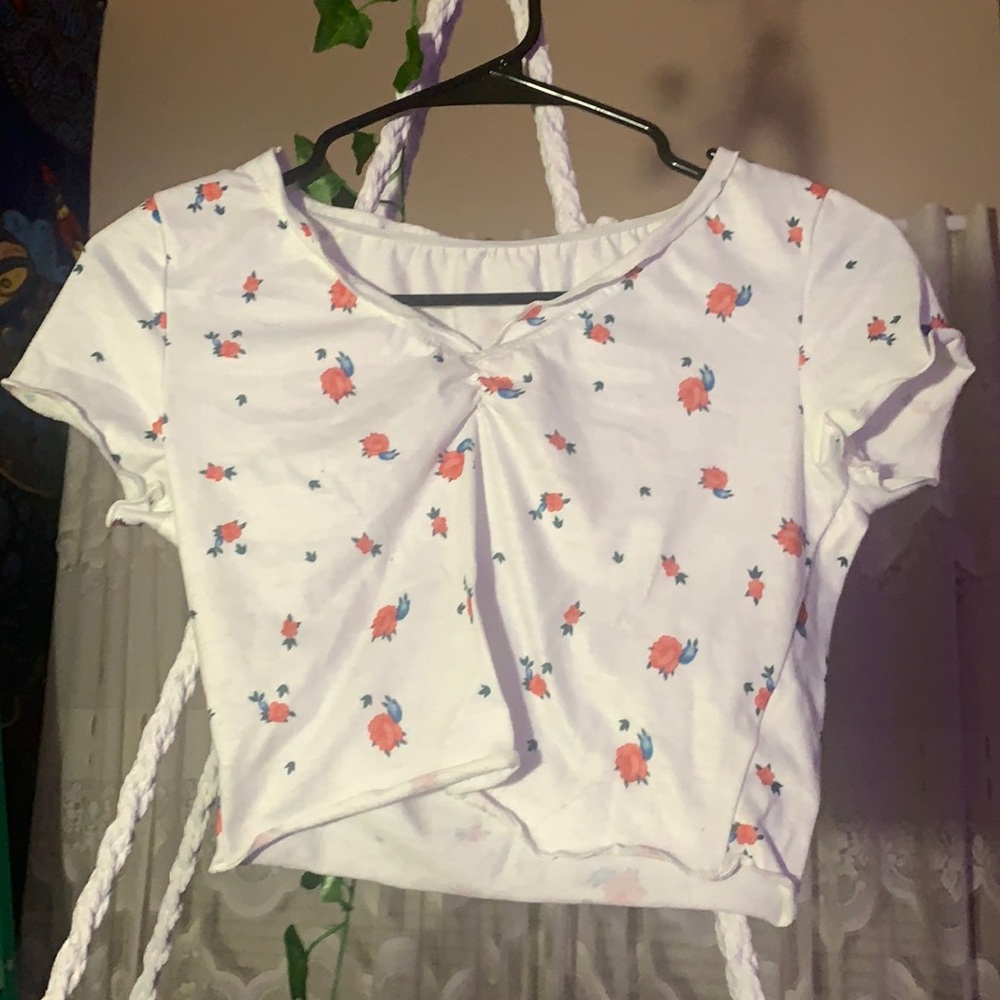 Shein Floral Crop Tee